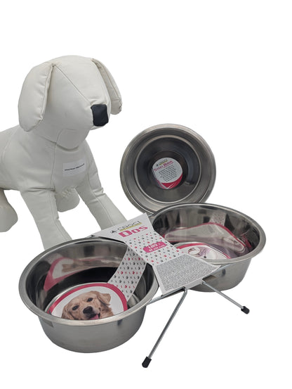 Croci Dobbelt Skålesæt med Stativ – Rustfrit Stål www.moon-watchers.dk