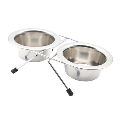 Croci Dobbelt Skålesæt med Stativ – Rustfrit Stål www.moon-watchers.dk 02