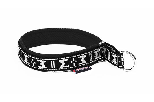Manmat Polstret Halsbånd "Design" BLACK/SILVER – Komfort og Slidstyrke