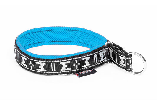 Manmat Polstret Halsbånd "Design" ALPIN BLUE – Komfort og Slidstyrke