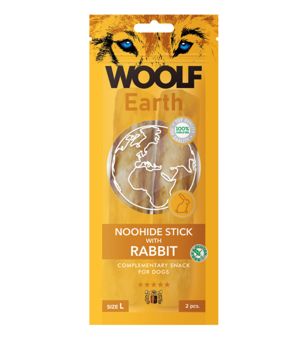 Woolf Earth Noo-Hide Flat Bar Tyggeben - Kanin L www.moon-watchers.dk