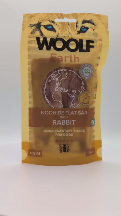 Woolf Earth Noo-Hide Flat Bar Tyggeben - Kanin